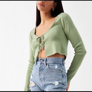 LA Hearts Green Cardigan